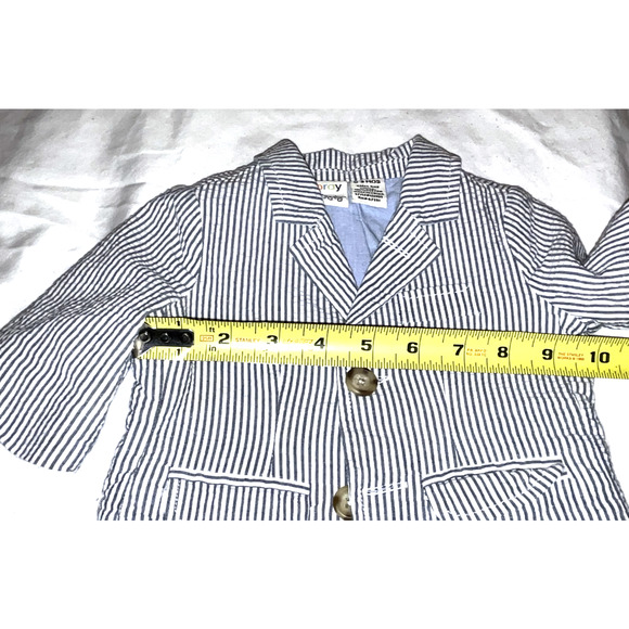 Hooray by Cynthia Rowell Blue White Seersucker Baby Boys 3 Piece Suit 0-3 Months - Picture 6 of 15